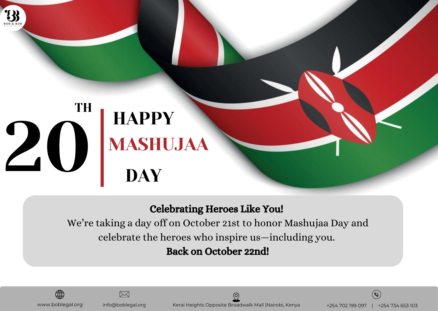 Happy Mashujaa Day! by Bob & Bob Advocates